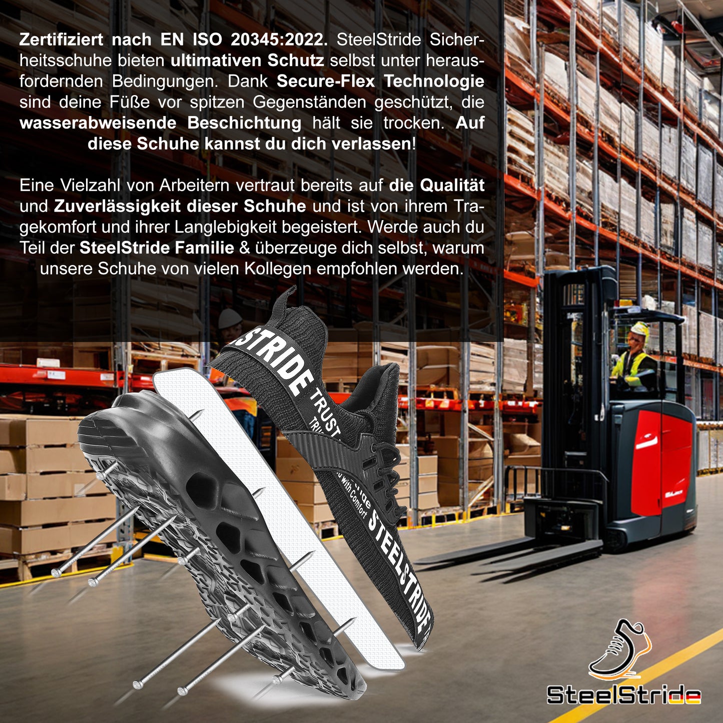SteelStride Premium S1P Sicherheitsschuhe